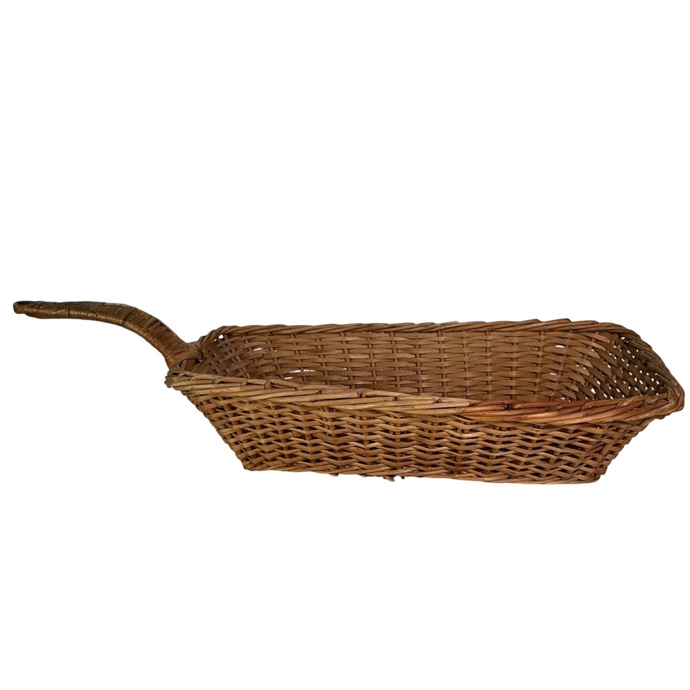 Vintage Long Handled Wicker Bread‎ Basket